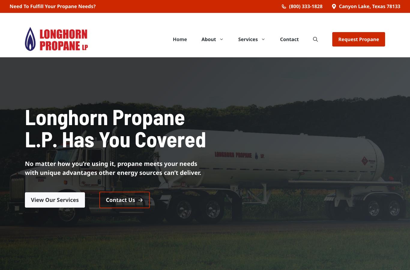 A propane delivery company website