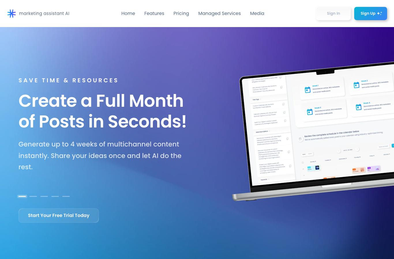 A marketing software website